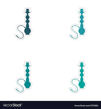Assembly realistic sticker design on paper hookah vector image