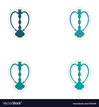 Assembly realistic sticker design on paper hookah vector image