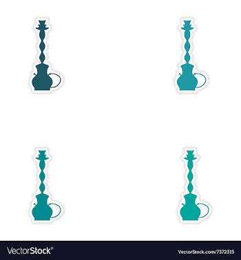 Assembly realistic sticker design on paper hookah vector image