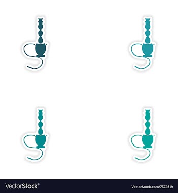 Assembly realistic sticker design on paper hookah vector image
