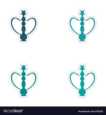 Assembly realistic sticker design on paper hookah vector image