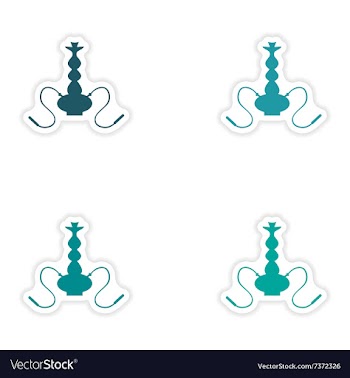 Assembly realistic sticker design on paper hookah vector image