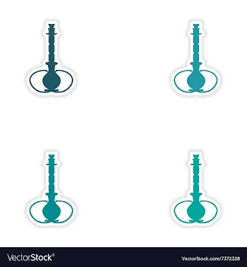 Assembly realistic sticker design on paper hookah vector image