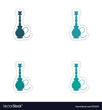Assembly realistic sticker design on paper hookah vector image