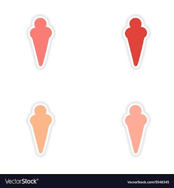 Assembly realistic sticker design on paper ice vector image