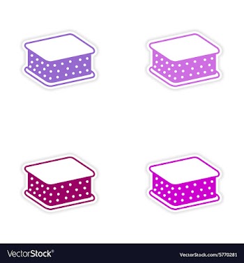 Assembly realistic sticker design on paper ice vector image