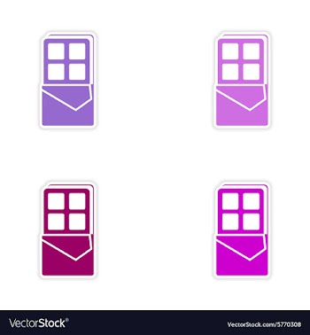 Assembly realistic sticker design on paper ice vector image