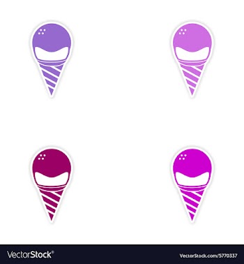 Assembly realistic sticker design on paper ice vector image
