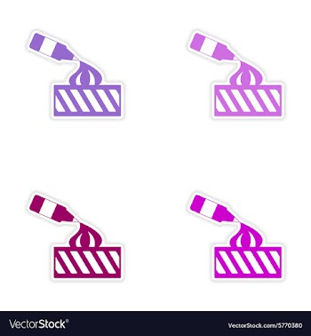 Assembly realistic sticker design on paper ice vector image
