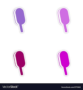 Assembly realistic sticker design on paper ice vector image