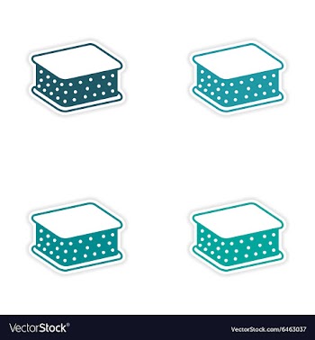 Assembly realistic sticker design on paper ice vector image