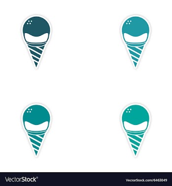 Assembly realistic sticker design on paper ice vector image