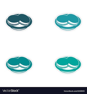 Assembly realistic sticker design on paper ice vector image