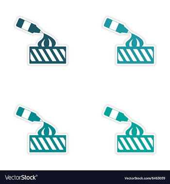 Assembly realistic sticker design on paper ice vector image