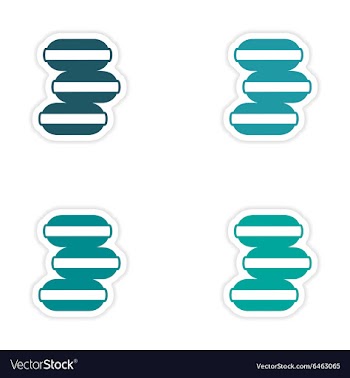 Assembly realistic sticker design on paper ice vector image