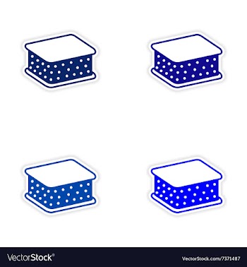 Assembly realistic sticker design on paper ice vector image