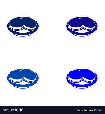 Assembly realistic sticker design on paper ice vector image