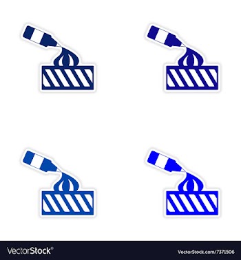 Assembly realistic sticker design on paper ice vector image