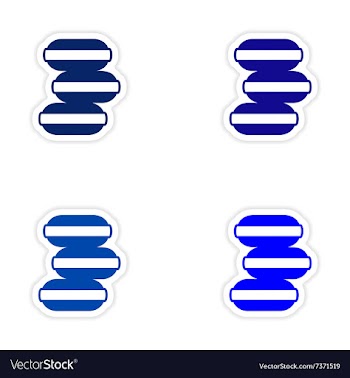 Assembly realistic sticker design on paper ice vector image