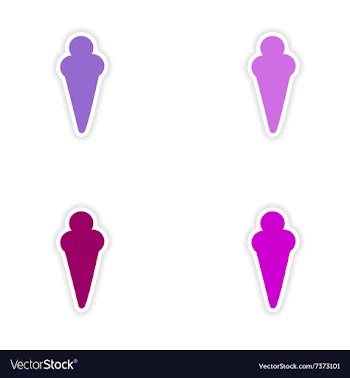 Assembly realistic sticker design on paper ice vector image