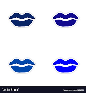 Assembly realistic sticker design on paper kiss vector image