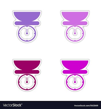 Assembly realistic sticker design on paper kitchen vector image