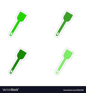 Assembly realistic sticker design on paper kitchen vector image