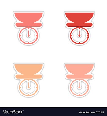 Assembly realistic sticker design on paper kitchen vector image