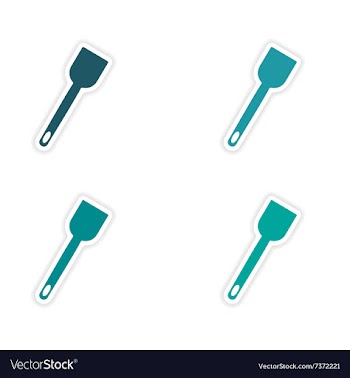 Assembly realistic sticker design on paper kitchen vector image