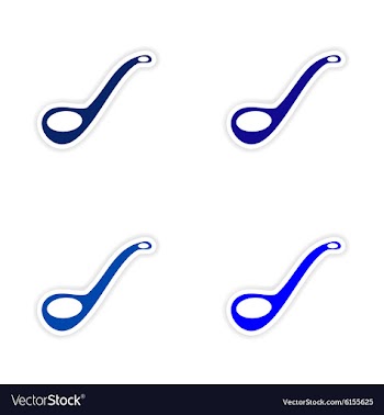 Assembly realistic sticker design on paper ladle vector image