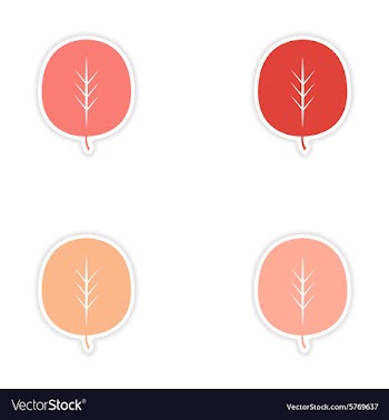 Assembly realistic sticker design on paper leaves vector image