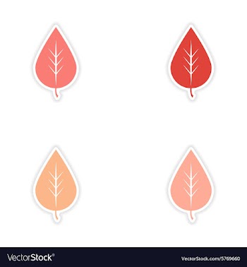 Assembly realistic sticker design on paper leaves vector image