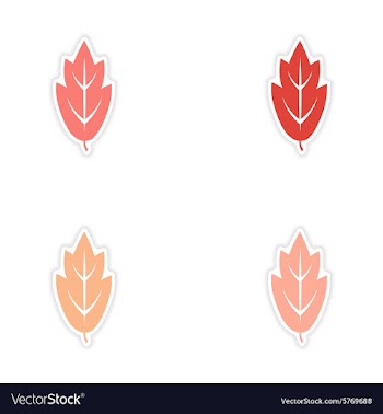 Assembly realistic sticker design on paper leaves vector image