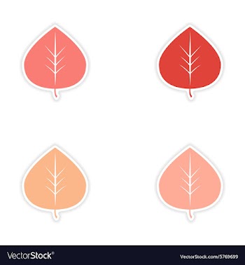 Assembly realistic sticker design on paper leaves vector image