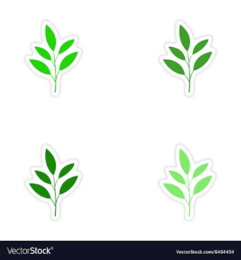 Assembly realistic sticker design on paper leaves vector image
