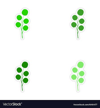 Assembly realistic sticker design on paper leaves vector image