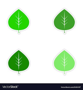 Assembly realistic sticker design on paper leaves vector image