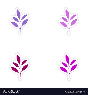 Assembly realistic sticker design on paper leaves vector image