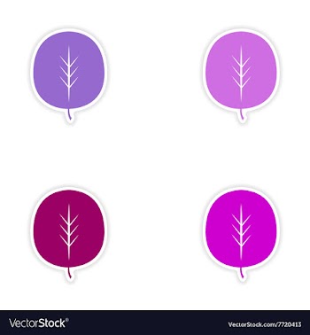 Assembly realistic sticker design on paper leaves vector image