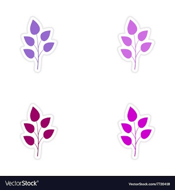 Assembly realistic sticker design on paper leaves vector image