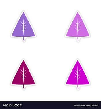Assembly realistic sticker design on paper leaves vector image