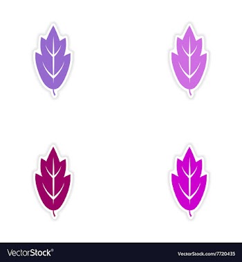Assembly realistic sticker design on paper leaves vector image