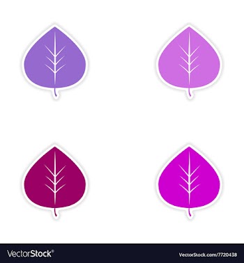 Assembly realistic sticker design on paper leaves vector image