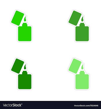 Assembly realistic sticker design on paper lighter vector image