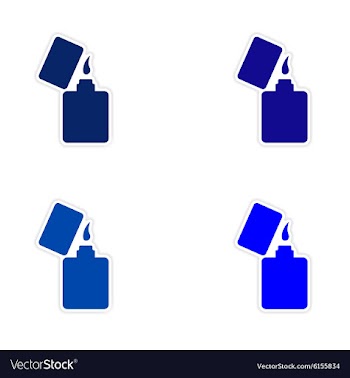 Assembly realistic sticker design on paper lighter vector image