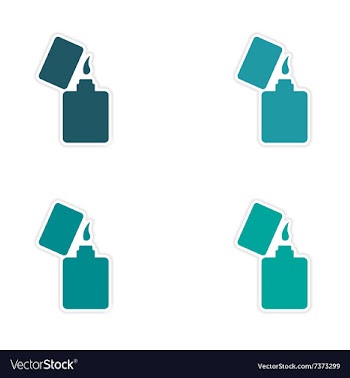 Assembly realistic sticker design on paper lighter vector image