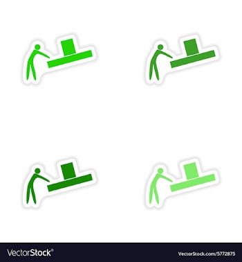Assembly realistic sticker design on paper loader vector image