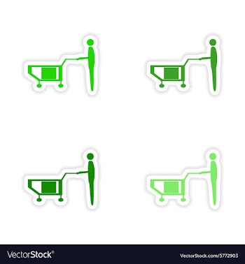 Assembly realistic sticker design on paper loader vector image