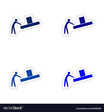 Assembly realistic sticker design on paper loader vector image