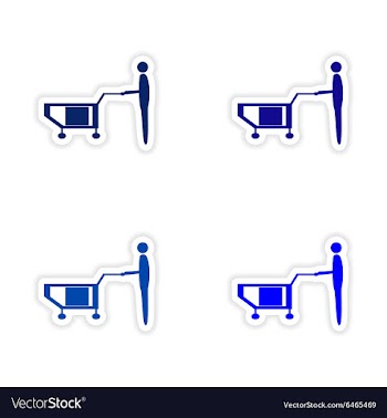 Assembly realistic sticker design on paper loader vector image